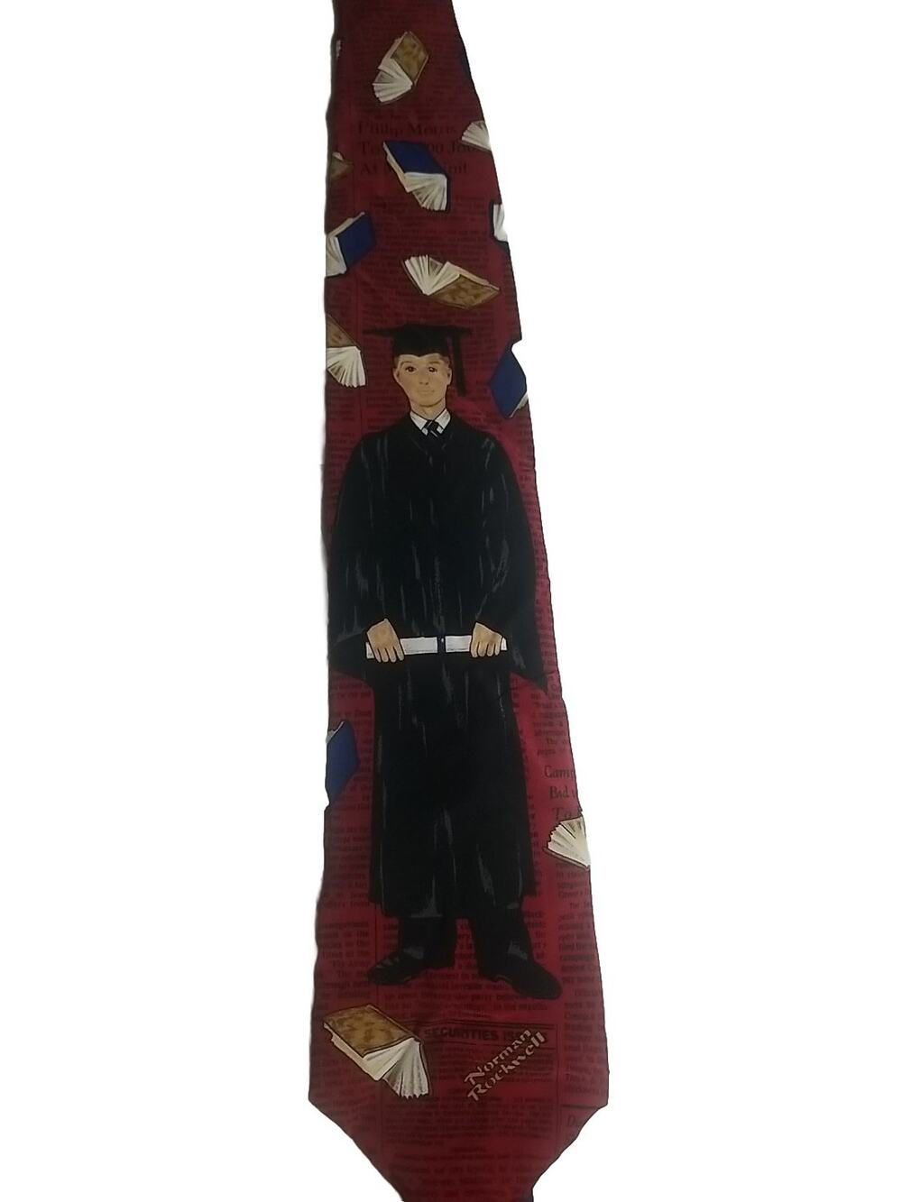 Vintage The Saturday Evening Post 1997 New With Tags Red Neck Tie Necktie